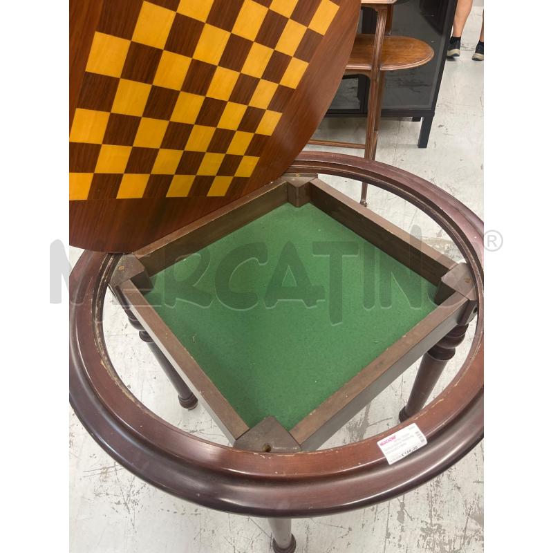 TAVOLO GIOCO TONDO PANNO SCACCHIERA  | Mercatino dell'Usato Roma somalia 3