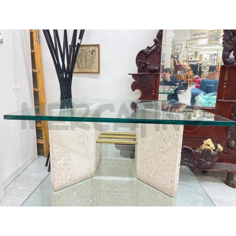 TAVOLO SALOTTO TRAVERTINO MODERNARIATO PIANO CRIST | Mercatino dell'Usato Roma somalia 1
