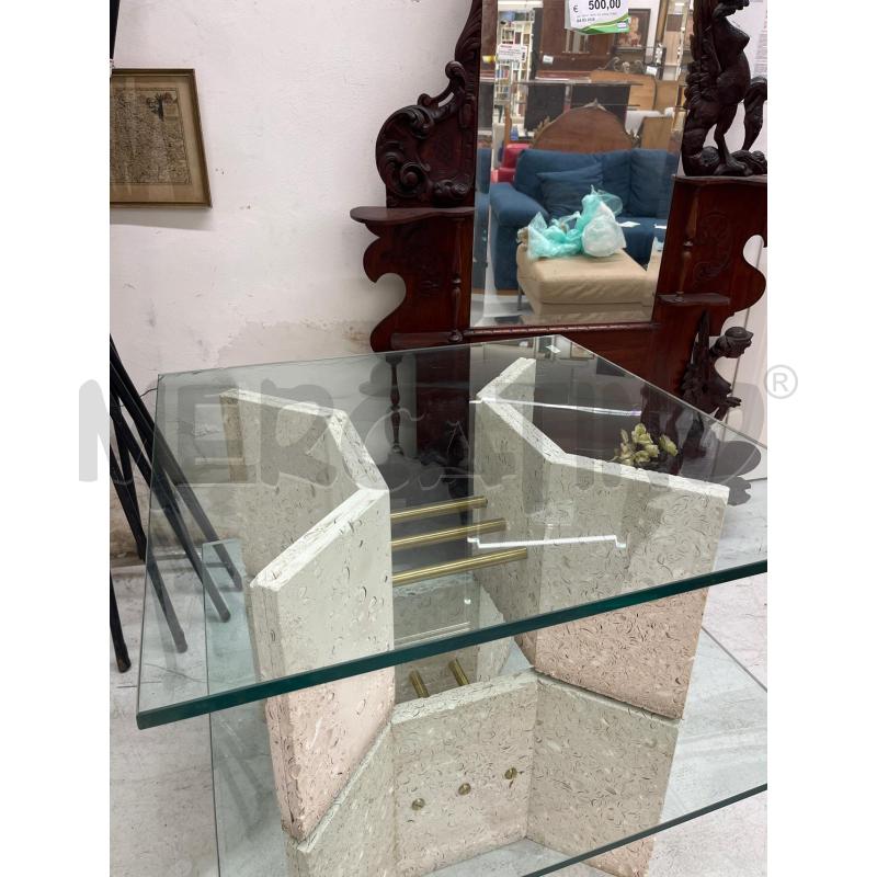 TAVOLO SALOTTO TRAVERTINO MODERNARIATO PIANO CRIST | Mercatino dell'Usato Roma somalia 2