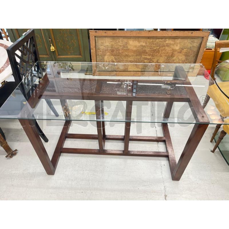 TAVOLO TEAK RETT PIENO VETRO  | Mercatino dell'Usato Roma somalia 2