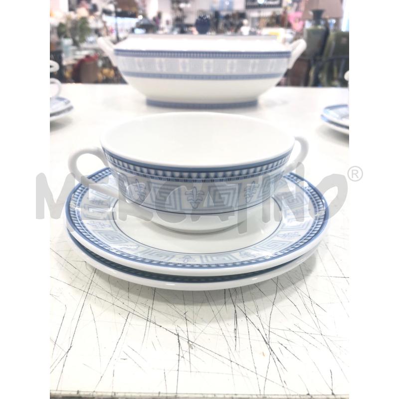TAZZE CONSOMME GINORI B/GRECA 6+ZUPPIERA  | Mercatino dell'Usato Roma somalia 4