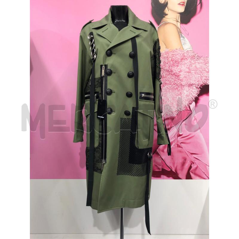 TRENCH DONNA DSQUARED2 VERDE PROFILI NERI | Mercatino dell'Usato Roma somalia 1