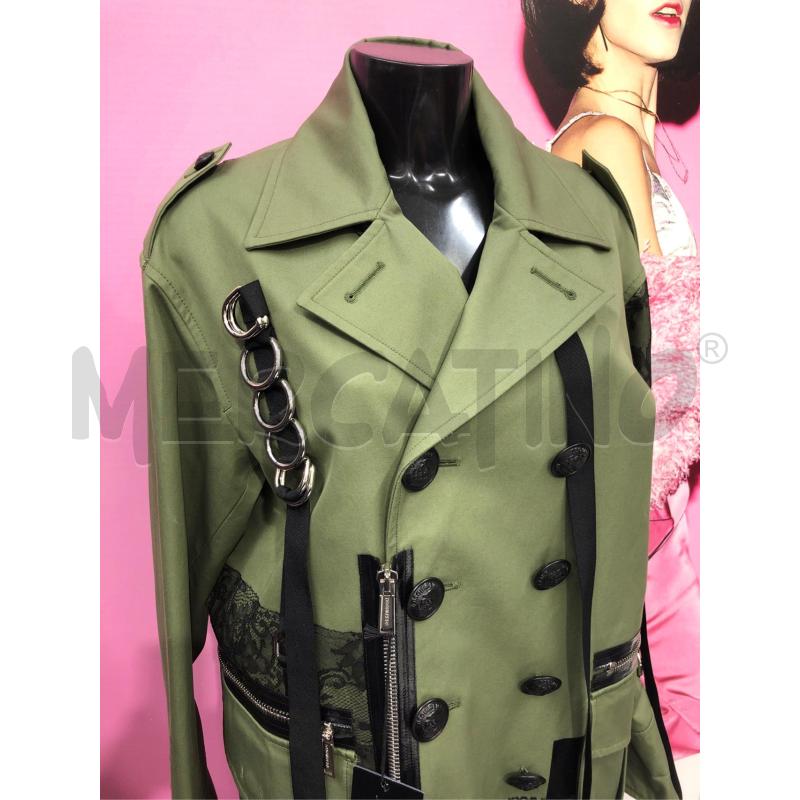 TRENCH DONNA DSQUARED2 VERDE PROFILI NERI | Mercatino dell'Usato Roma somalia 2