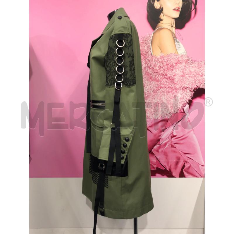 TRENCH DONNA DSQUARED2 VERDE PROFILI NERI | Mercatino dell'Usato Roma somalia 3