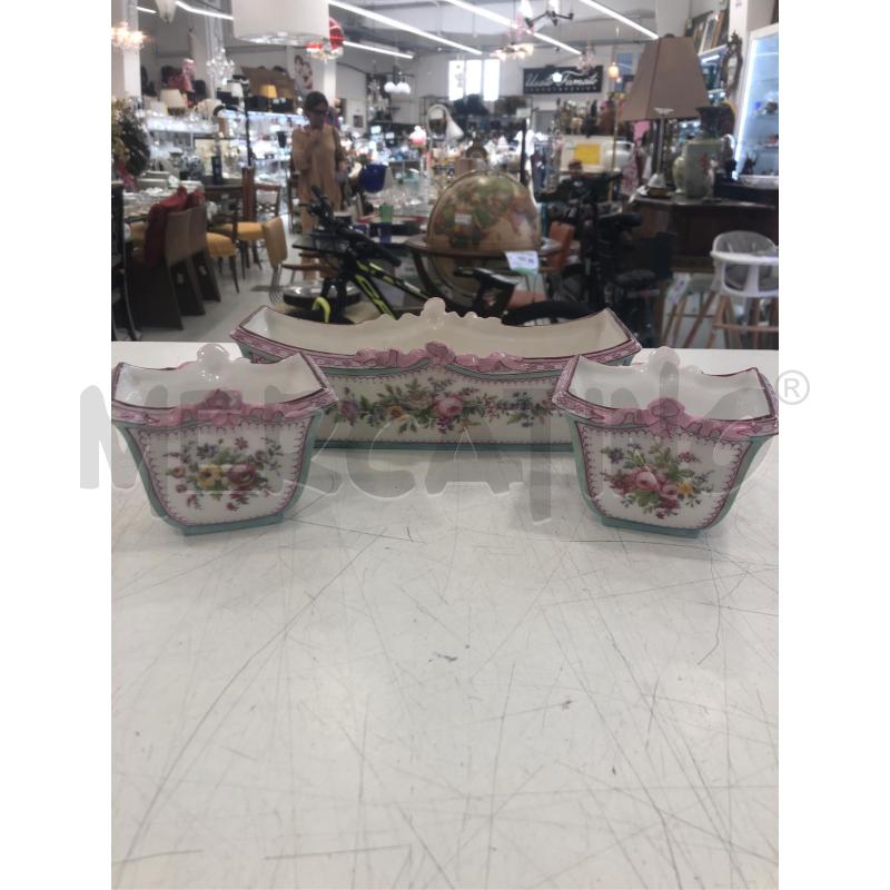 TRIS VASETTI MEISSEN DECORI ROSA E FIORI  | Mercatino dell'Usato Roma somalia 1