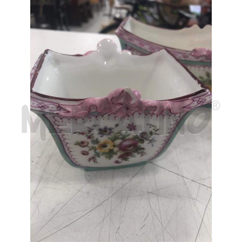 TRIS VASETTI MEISSEN DECORI ROSA E FIORI  | Mercatino dell'Usato Roma somalia 2