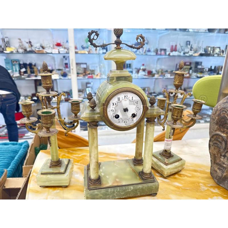 TRITTICO OROLOGIO ONICE VERDE DA RIV | Mercatino dell'Usato Roma somalia 1