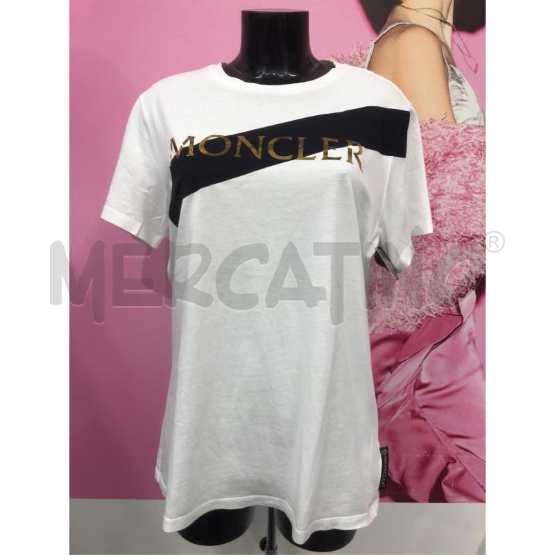T SHIRT DONNA MONCLER NERA SCR DORATA  | Mercatino dell'Usato Roma somalia 1