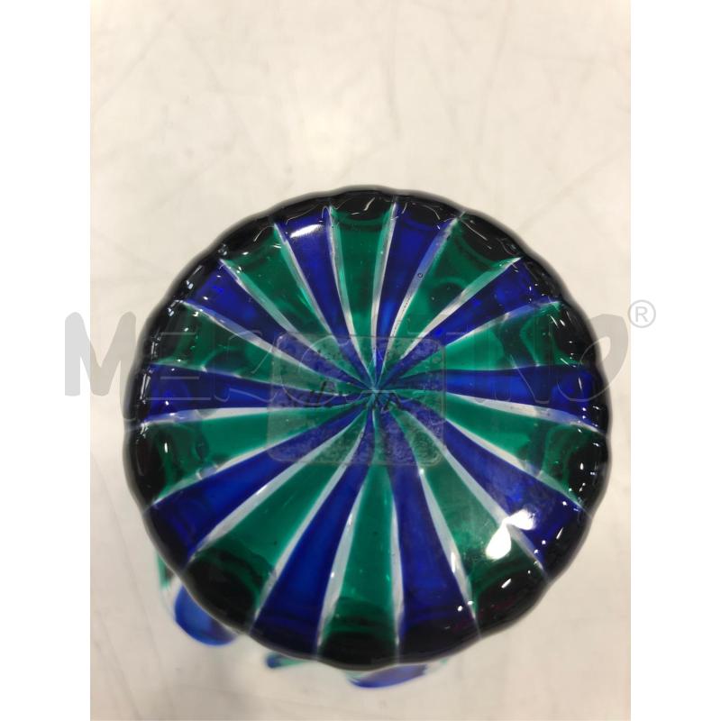 VASETTO MURANO FAZZOLETTO STRISCIE BLU/VERDI | Mercatino dell'Usato Roma somalia 3