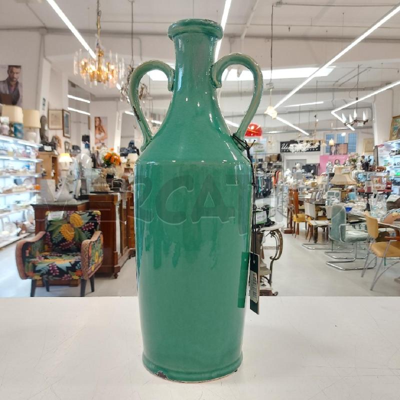 VASO CERAMICA VERDE 41CM 2 MANICI | Mercatino dell'Usato Roma somalia 1