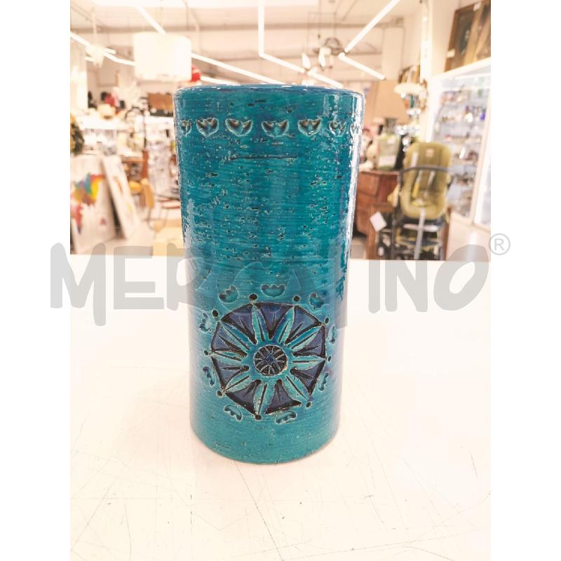 VASO CILINDRICO BLU CERAMICA STELLA | Mercatino dell'Usato Roma somalia 1