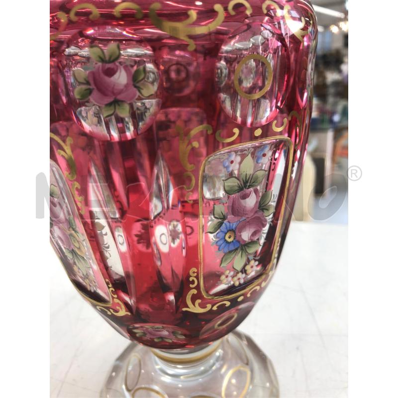 VASO CRIST BOHEMIA ROSSO FIORI | Mercatino dell'Usato Roma somalia 2