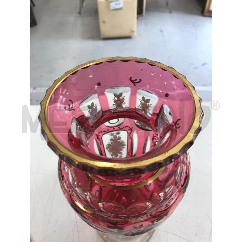 VASO CRIST BOHEMIA ROSSO FIORI | Mercatino dell'Usato Roma somalia 3