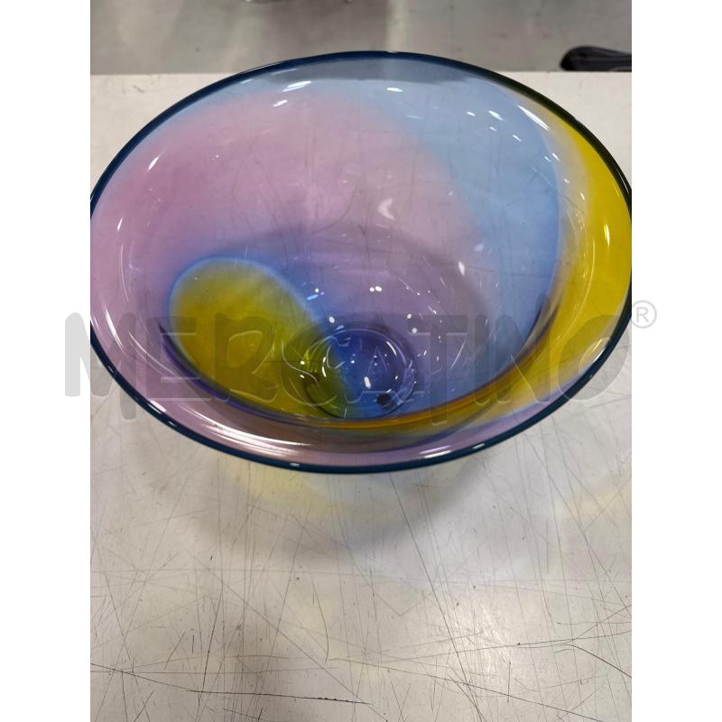 VASO GRANDE VETRO GIALLO ROSA BLU | Mercatino dell'Usato Roma somalia 2
