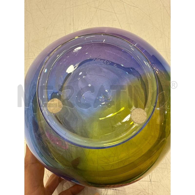 VASO GRANDE VETRO GIALLO ROSA BLU | Mercatino dell'Usato Roma somalia 3