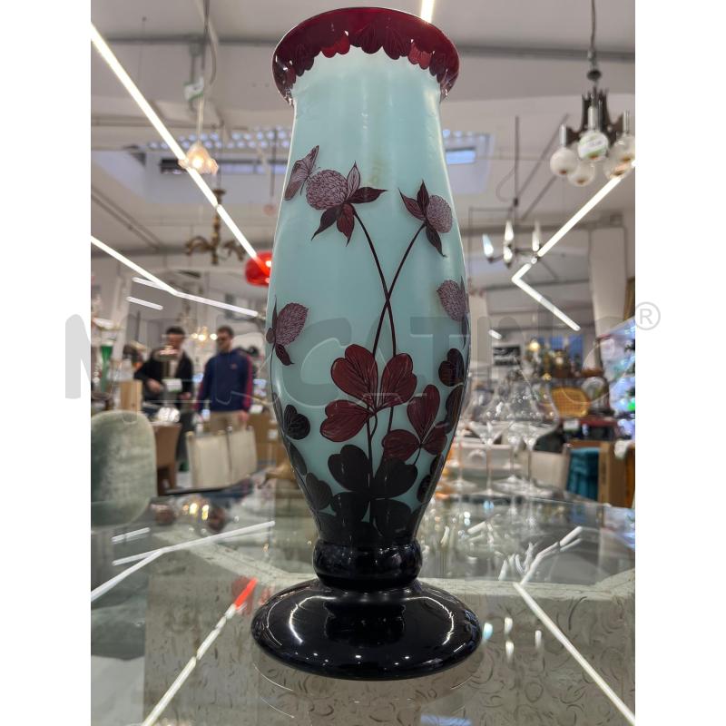 VASO LOETZ VETRO CAMMEO TURCHESE ROSSO | Mercatino dell'Usato Roma somalia 3