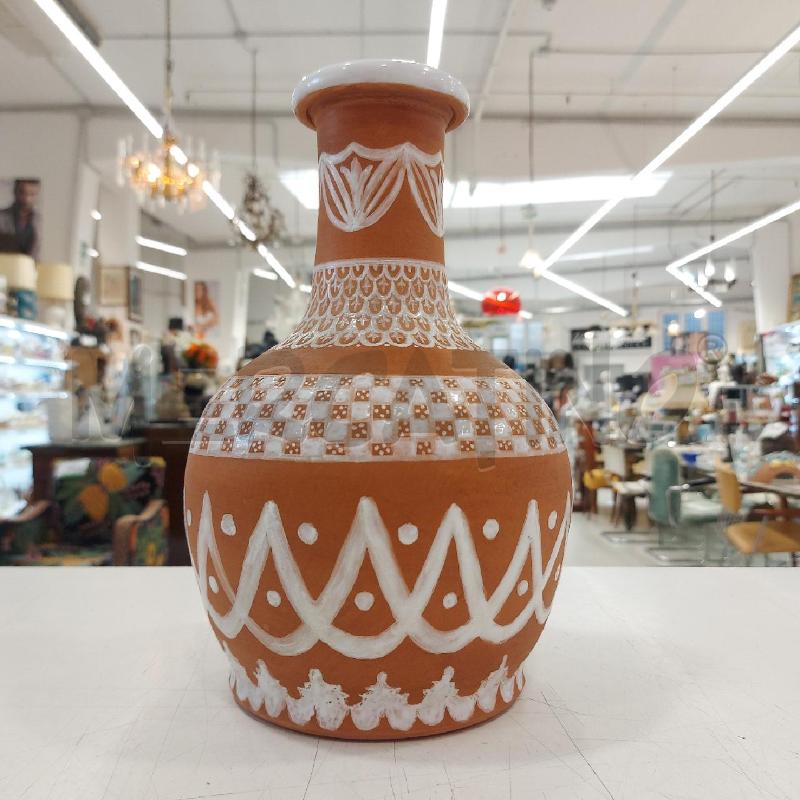 VASO TERRACOTTA DECORI BIANCHI 30CM | Mercatino dell'Usato Roma somalia 1