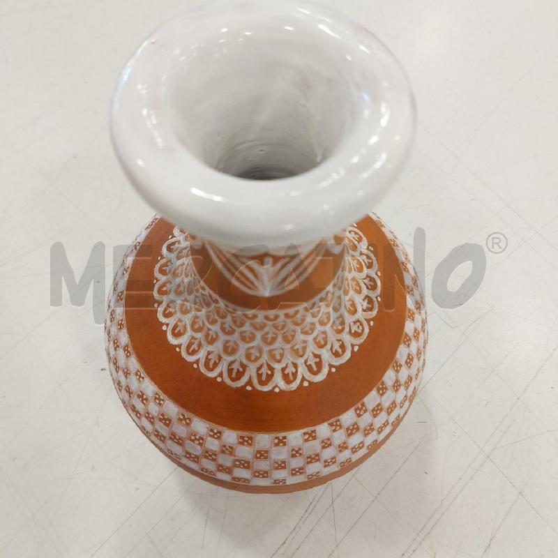 VASO TERRACOTTA DECORI BIANCHI 30CM | Mercatino dell'Usato Roma somalia 3
