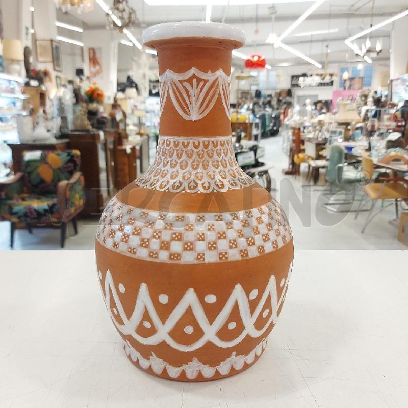 VASO TERRACOTTA DECORI BIANCHI 30CM | Mercatino dell'Usato Roma somalia 4