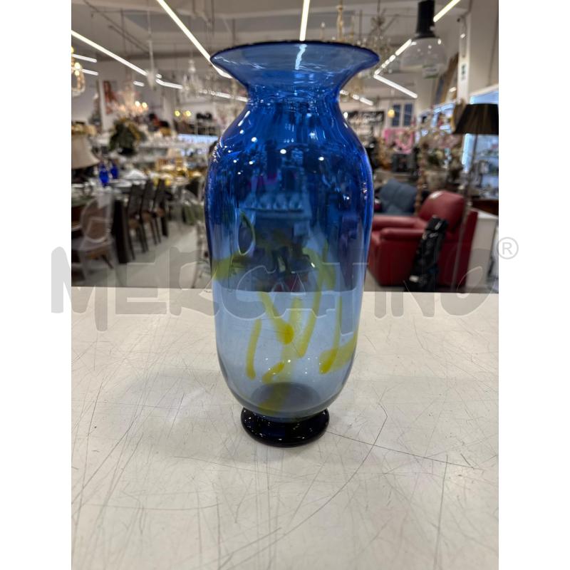 VASO VETRO ALTO ORREFORS GIALLO BLU | Mercatino dell'Usato Roma somalia 1