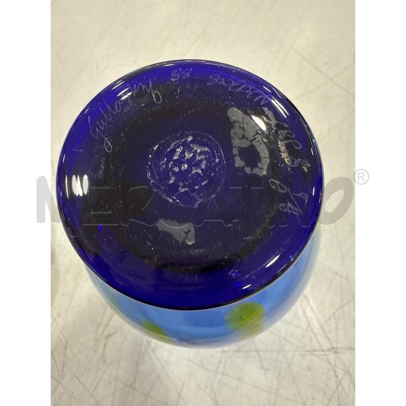 VASO VETRO ALTO ORREFORS GIALLO BLU | Mercatino dell'Usato Roma somalia 3