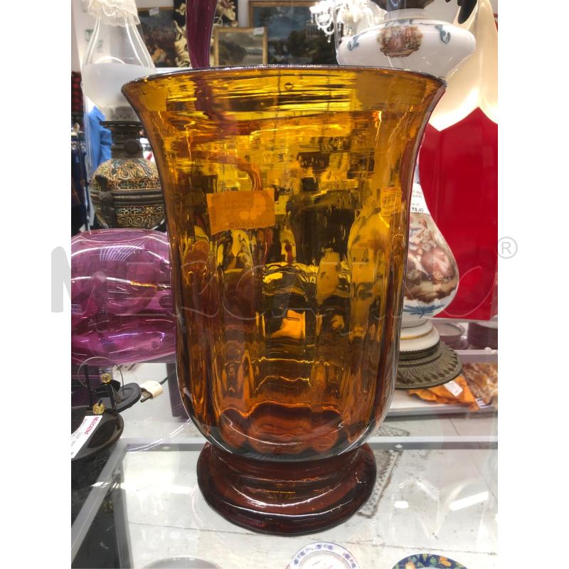 VASO VETRO AMBRA BOLLE 32CM | Mercatino dell'Usato Roma somalia 1