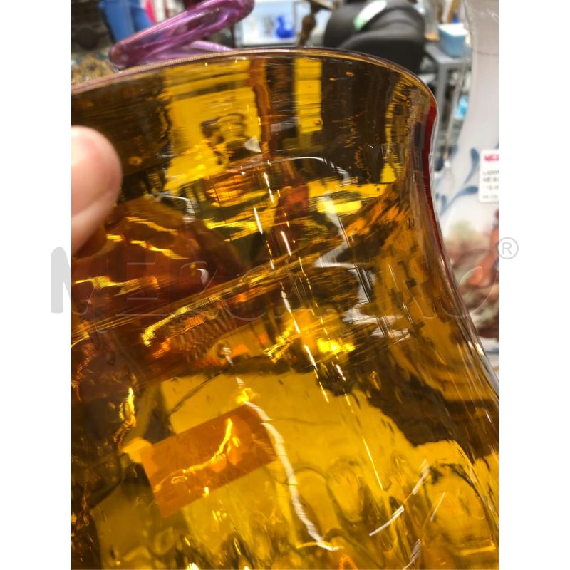 VASO VETRO AMBRA BOLLE 32CM | Mercatino dell'Usato Roma somalia 2