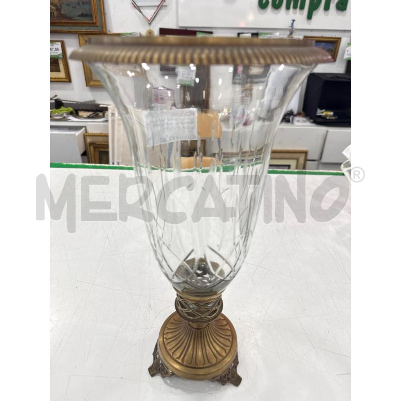 VASO VETRO BASE E BORDO DORATI CROMO | Mercatino dell'Usato Roma somalia 1