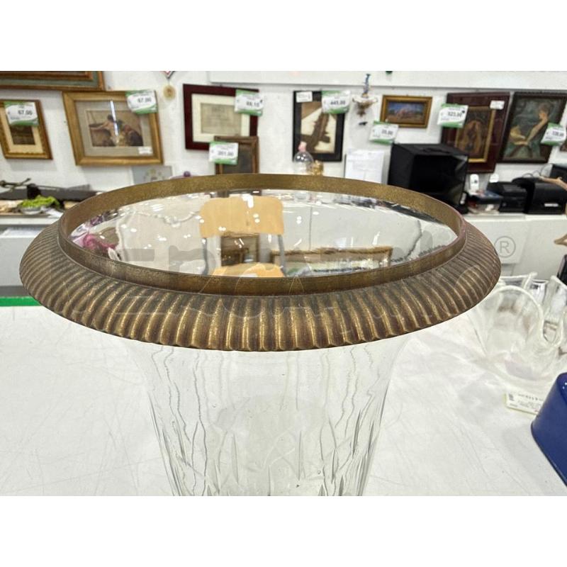 VASO VETRO BASE E BORDO DORATI CROMO | Mercatino dell'Usato Roma somalia 4