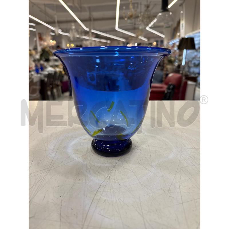 VASO VETRO CONCAVO ORREFORS GIALLO BLU | Mercatino dell'Usato Roma somalia 1