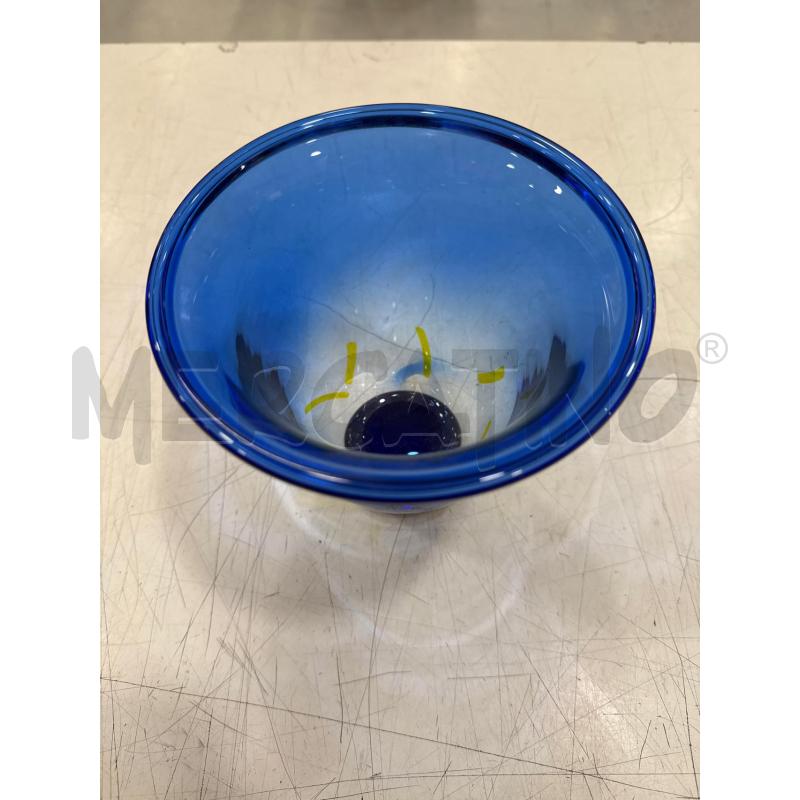 VASO VETRO CONCAVO ORREFORS GIALLO BLU | Mercatino dell'Usato Roma somalia 2