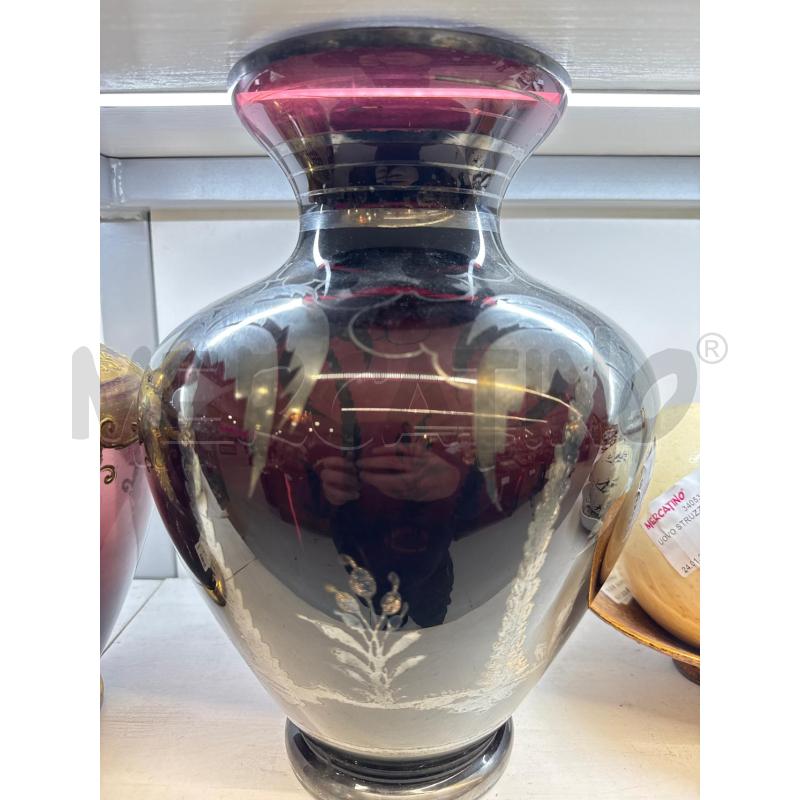 VASO VETRO VIOLA PALME  | Mercatino dell'Usato Roma somalia 1