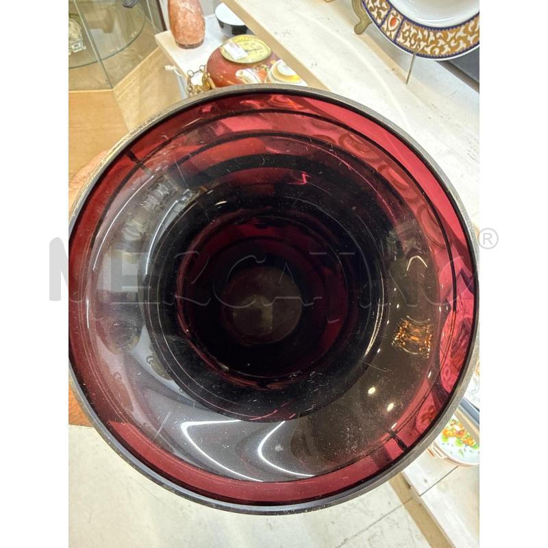 VASO VETRO VIOLA PALME  | Mercatino dell'Usato Roma somalia 3