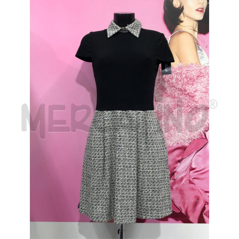 VESTITO DONNA ALICE OLIVIA BIANCO TWEED NERO COLLETTO | Mercatino dell'Usato Roma somalia 1