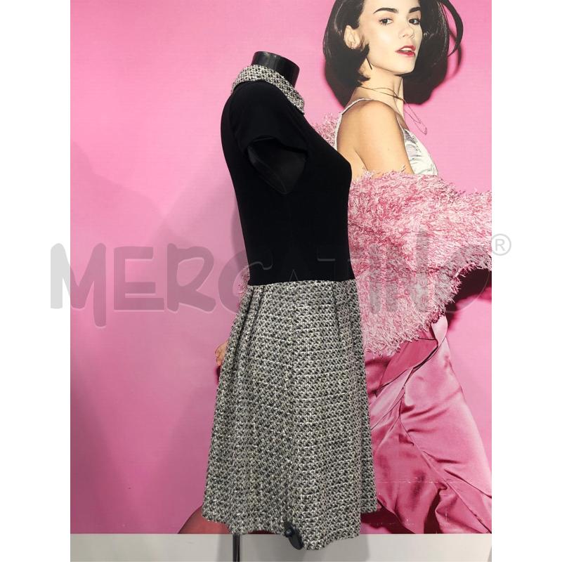 VESTITO DONNA ALICE OLIVIA BIANCO TWEED NERO COLLETTO | Mercatino dell'Usato Roma somalia 3