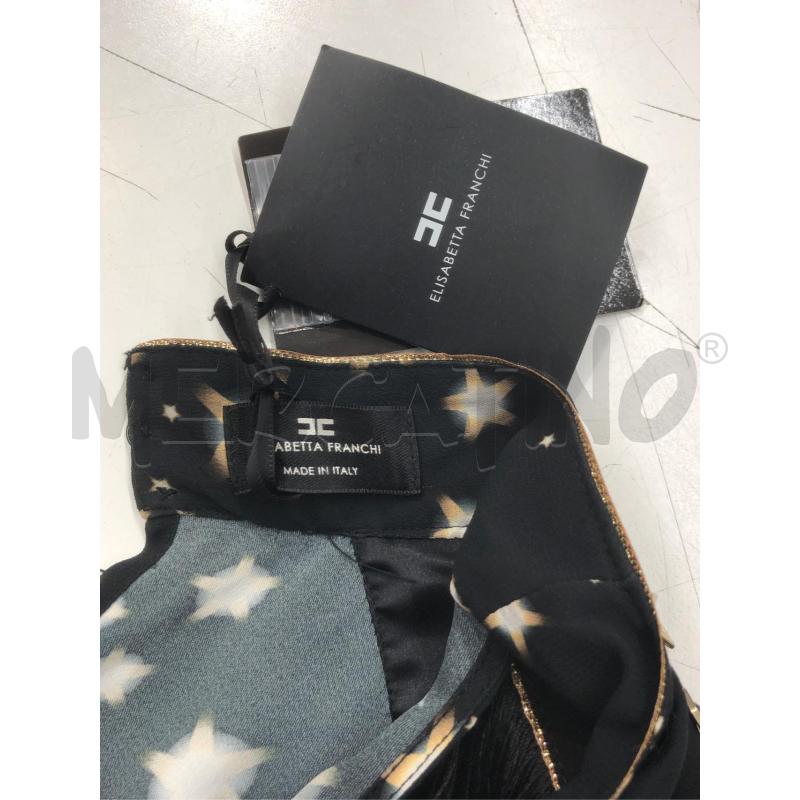 VESTITO DONNA ELISABETTA FRANCHI NERO STELLE BEIGE FRANGE NEW  | Mercatino dell'Usato Roma somalia 5
