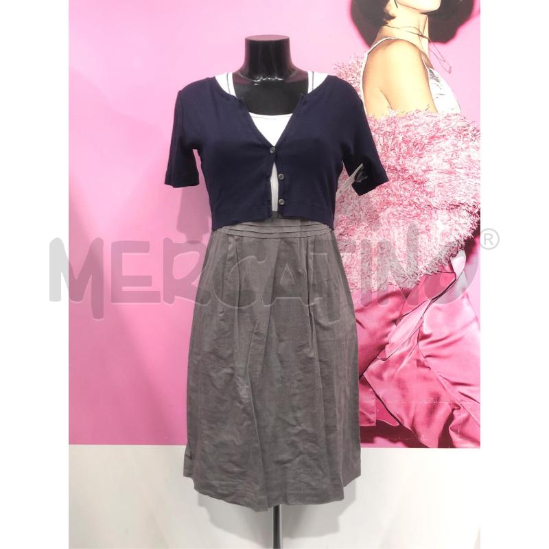 VESTITO DONNA FABIANA FILIPPI BIANCO GRIGIO COPRISPALLE BLU  | Mercatino dell'Usato Roma somalia 1