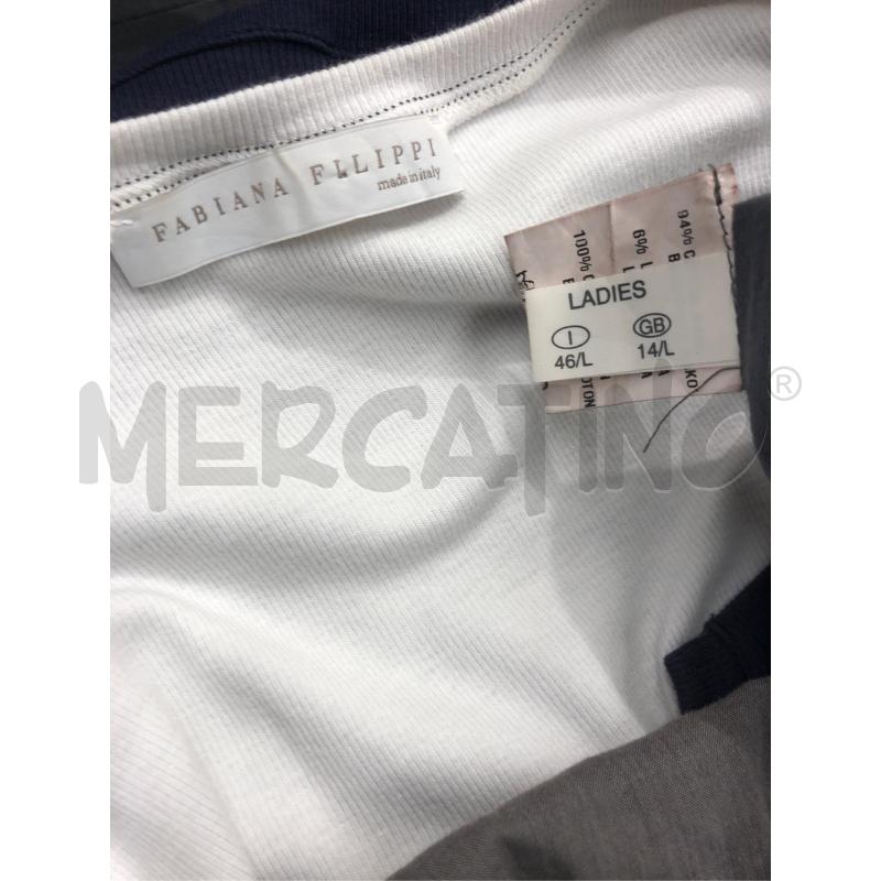 VESTITO DONNA FABIANA FILIPPI BIANCO GRIGIO COPRISPALLE BLU  | Mercatino dell'Usato Roma somalia 5