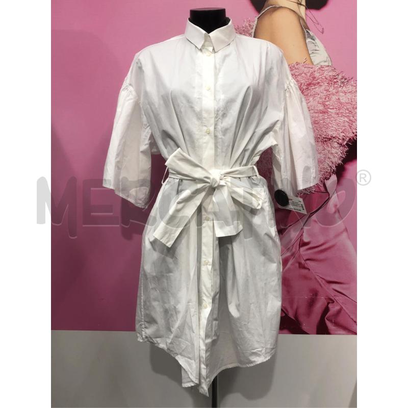 VESTITO DONNA MSGM BIANCO COTONE BORDO PIZZO AMPIA  | Mercatino dell'Usato Roma somalia 1