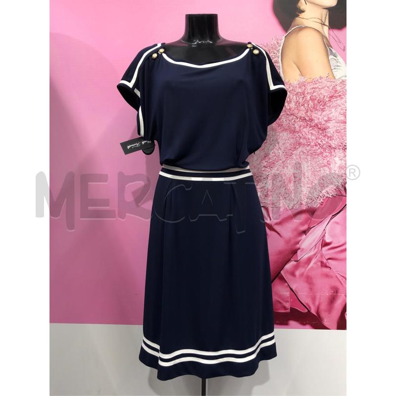 VESTITO DONNA PHILOSOPHY ALBERTA FERRETTI BLU RIGA BIANCA  | Mercatino dell'Usato Roma somalia 1