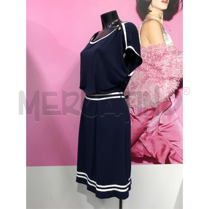 VESTITO DONNA PHILOSOPHY ALBERTA FERRETTI BLU RIGA BIANCA  | Mercatino dell'Usato Roma somalia 3