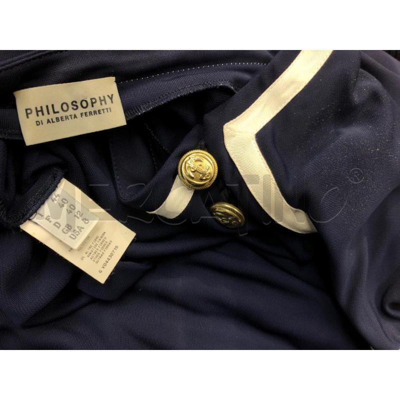 VESTITO DONNA PHILOSOPHY ALBERTA FERRETTI BLU RIGA BIANCA  | Mercatino dell'Usato Roma somalia 5