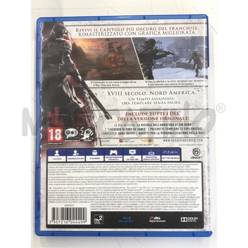 VIDEOGIOCO PS4 ASSASSINS CREED ROGUE REMASTERED | Mercatino dell'Usato Roma somalia 2