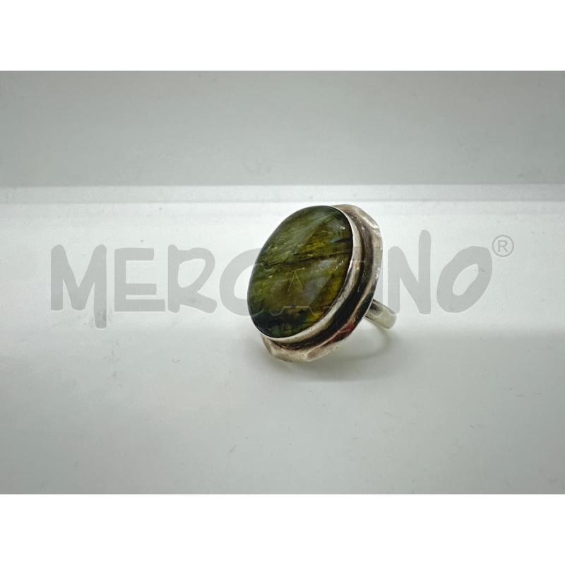 ANELLO DONNA ARG ROTONDO PIETRA SFUMAT VERD MILITARE | Mercatino dell'Usato Roma tor tre teste 1