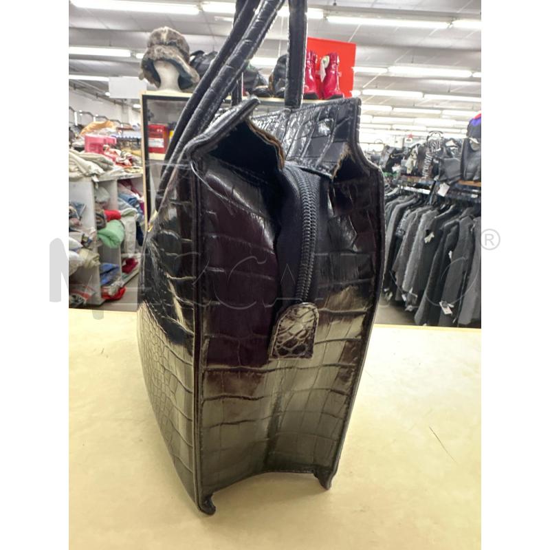 BORSA DONNA FRANCESCO BIASIA RETTILE NERO 2MANICI | Mercatino dell'Usato Roma tor tre teste 2