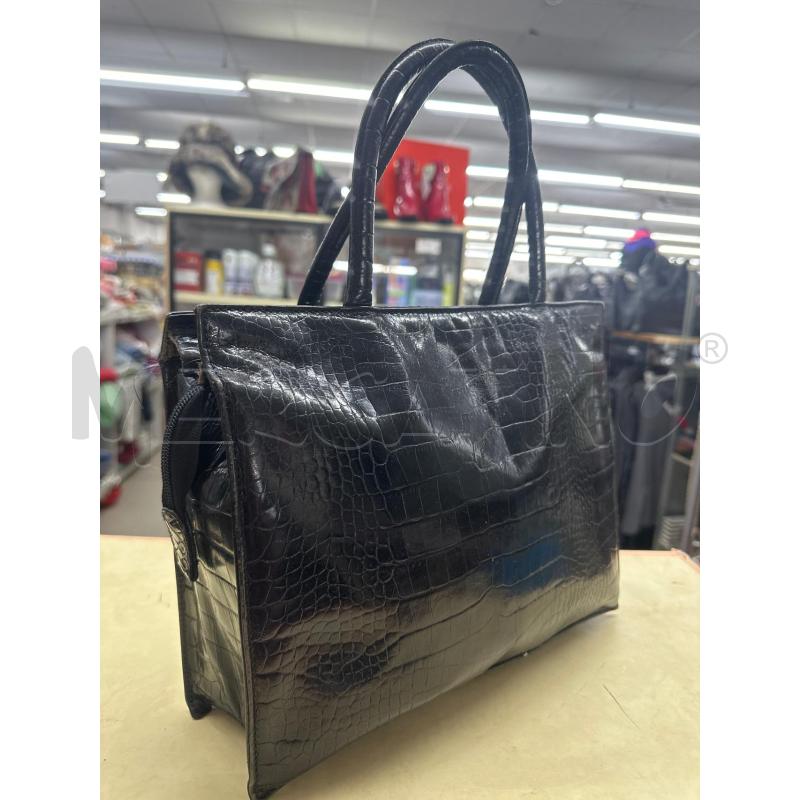 BORSA DONNA FRANCESCO BIASIA RETTILE NERO 2MANICI | Mercatino dell'Usato Roma tor tre teste 3