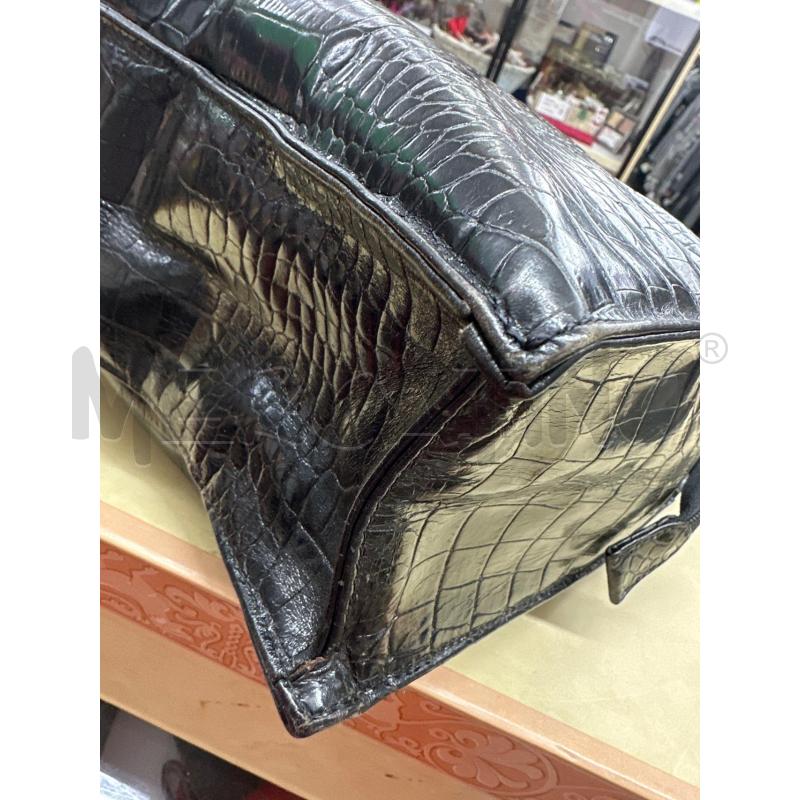 BORSA DONNA FRANCESCO BIASIA RETTILE NERO 2MANICI | Mercatino dell'Usato Roma tor tre teste 4