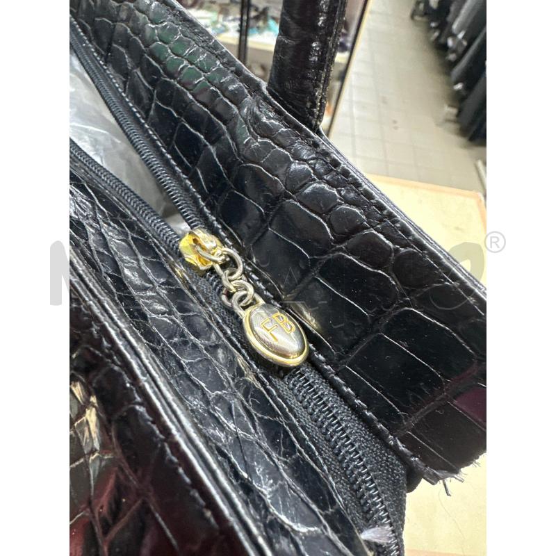 BORSA DONNA FRANCESCO BIASIA RETTILE NERO 2MANICI | Mercatino dell'Usato Roma tor tre teste 5