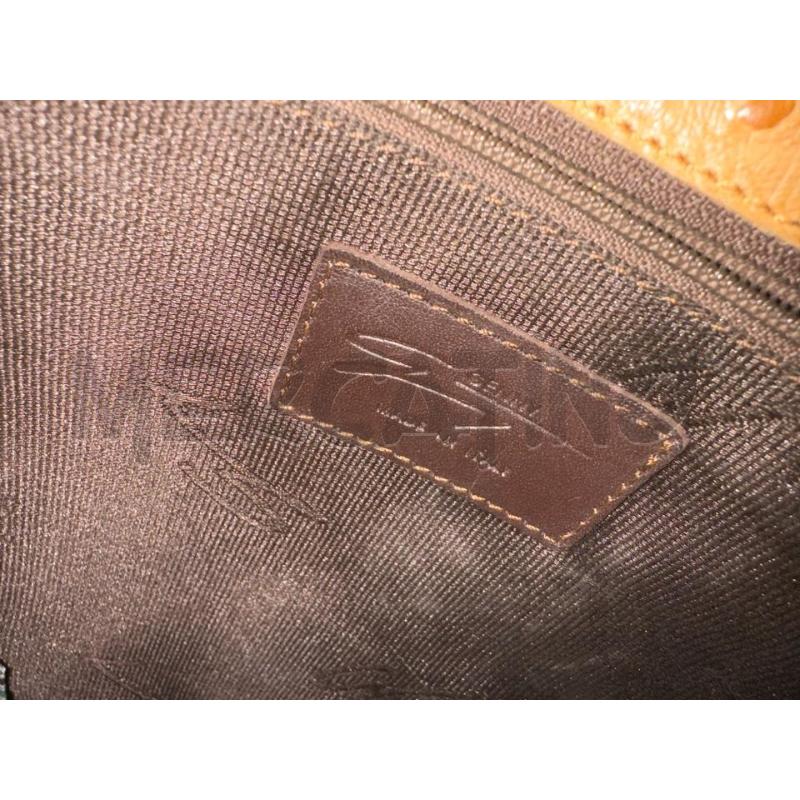 BORSA DONNA GENNY PELLE STAMPA STRUZZO OCRA | Mercatino dell'Usato Roma tor tre teste 5
