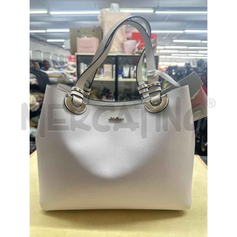 BORSA DONNA MELLUSO BIANCO 2MANICI RIF DORATE | Mercatino dell'Usato Roma tor tre teste 1